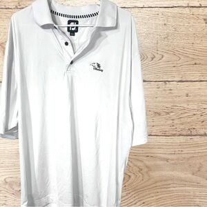 Footjoy FJ white mustang embroidered short sleeve golf polo shirt size XL